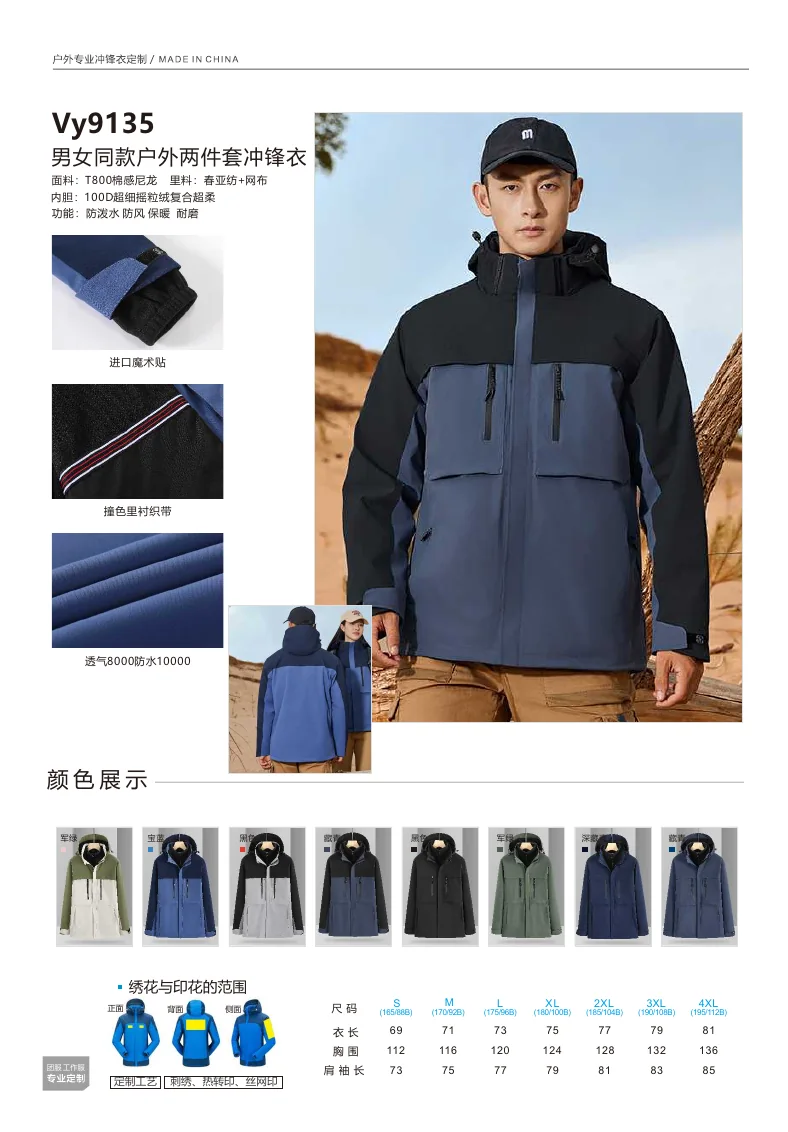 RASKOR VY9135 3-in-1 technical jacket catalog presentation