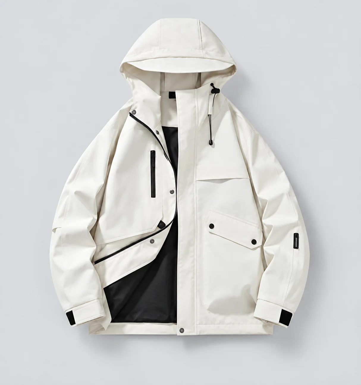 White technical outerwear jacket
